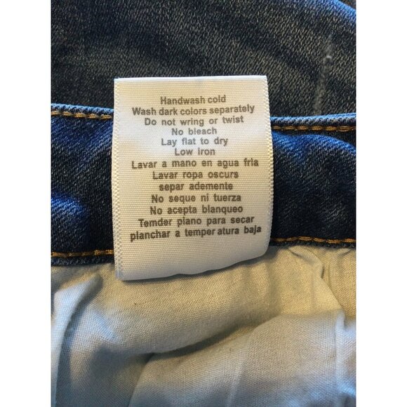 Judy Blue Distressed Skinny Jeans Size 15/32 Denim Ripped Red Plaid Patches - Picture 7 of 10